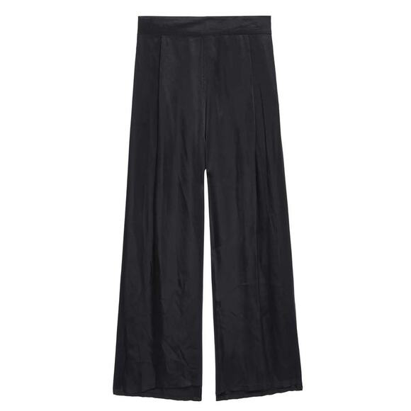 The Great. Gala Wide Leg Viscose Pants Black Trouser NWT - Picture 1 of 8